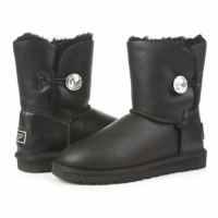 UGG Baby Bailey Button Leather Bling Black