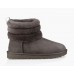 UGG Classic Mini Fluff Quilted Logo Charcoal