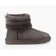 UGG Classic Mini Fluff Quilted Logo Charcoal