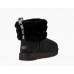 UGG Classic Mini Fluff Quilted Logo Black