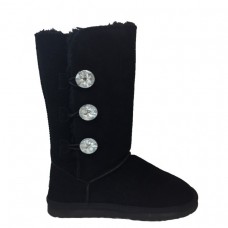 UGG Mid Bailey Button Triplet Bling Black