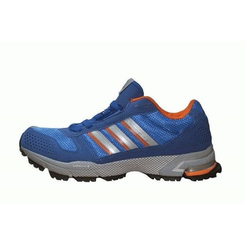 Кроссовки Adidas Marathon Сине-оранжевые (O-327)