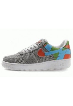 Кроссовки Nike Air-Force Low Grey Blue Red (О-247)