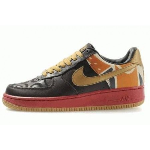 Кроссовки Nike Air-Force 1 Low Brown Red Gold