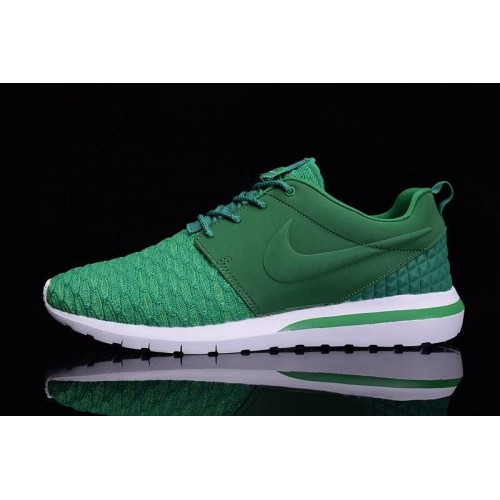 Кроссовки Nike Roshe Run Flyknit All Green (О-412)