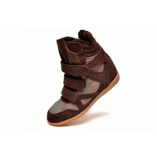 Зимние кроссовки Isabel Marant Sneakers Brown Winter (С МЕХОМ)