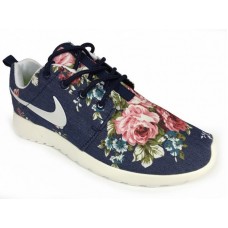 Кроссовки Nike Roshe Run Цветы синий (V-423)