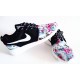Кроссовки Nike Roshe Run Цветы черный (V-443)
