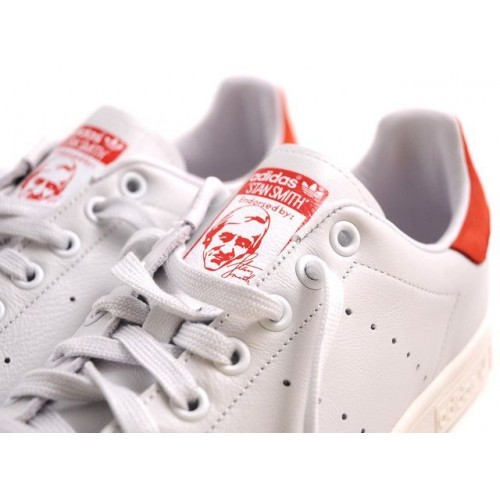 Кроссовки Adidas Stan Smith Белый/красный (ЕW012)