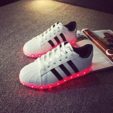 Кроссовки Adidas с LED подсветкой Белые (К-311)