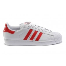 Кроссовки Adidas Superstar White/Red (Е-125)