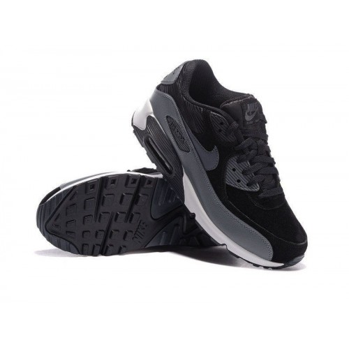Кроссовки Nike Air Max 90 suede black/grey (А-211)