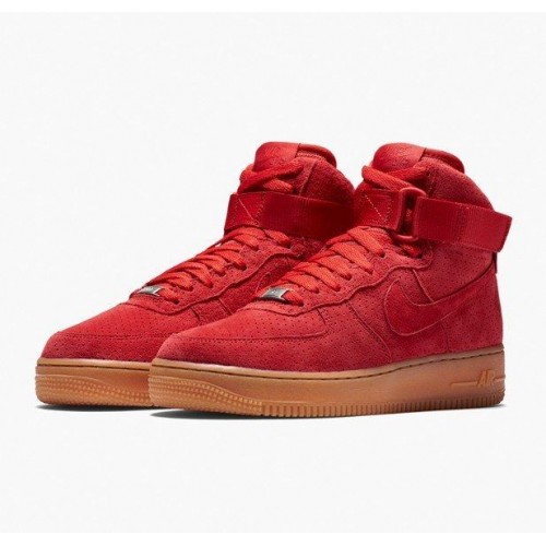 Кроссовки Nike Air Force 1 high suede red (А211)